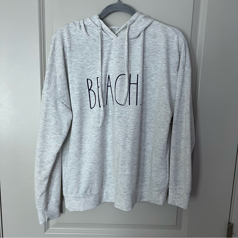 Rae Dunn women’s long sleeve beach pullover graphic hoodie sweatshirt | size S - Picture 5 of 11
